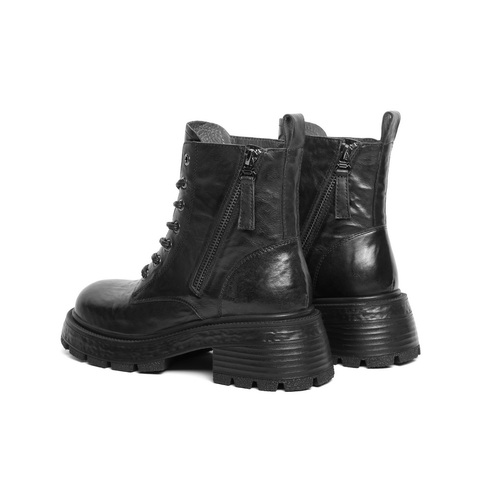 百丽时尚复古马丁靴女2024冬新商场同款真皮短筒靴D3F1DDD4