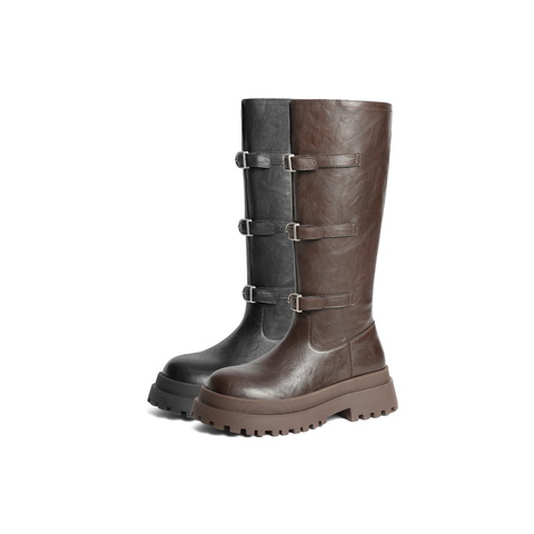 百丽显瘦舒适骑士靴女2024冬新增高厚底长靴D4H1DDG4