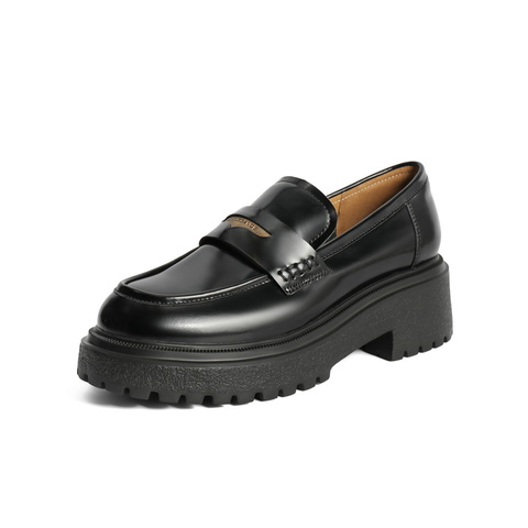 百丽简约乐福鞋女2024秋新商场同款真皮学院风单鞋B5H1DCA4