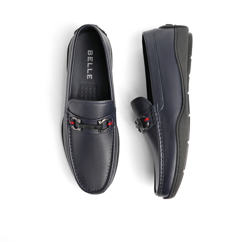 百丽舒适豆豆鞋男鞋2024夏牛皮革套脚休闲鞋11608BM4