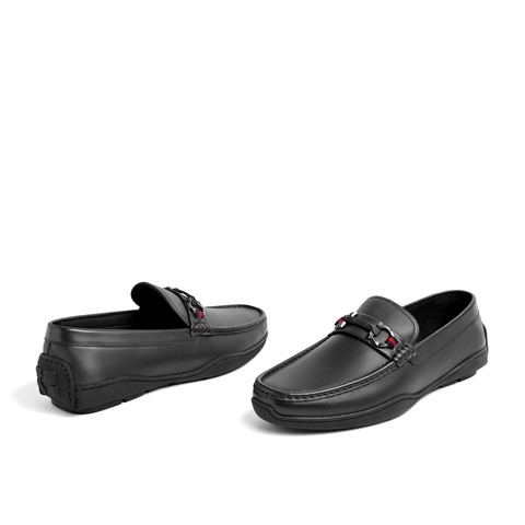 百丽舒适豆豆鞋男鞋2024夏牛皮革套脚休闲鞋11608BM4