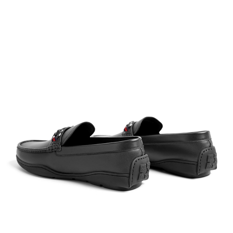 百丽舒适豆豆鞋男鞋2024夏牛皮革套脚休闲鞋11608BM4