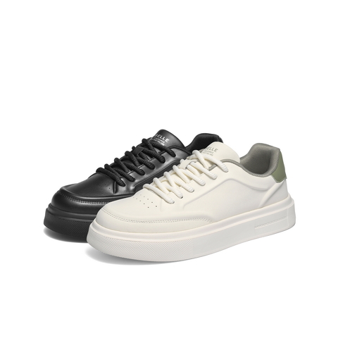 百丽减龄百搭小白鞋男2024秋新轻盈厚底舒适潮搭休闲板鞋A2203CM4