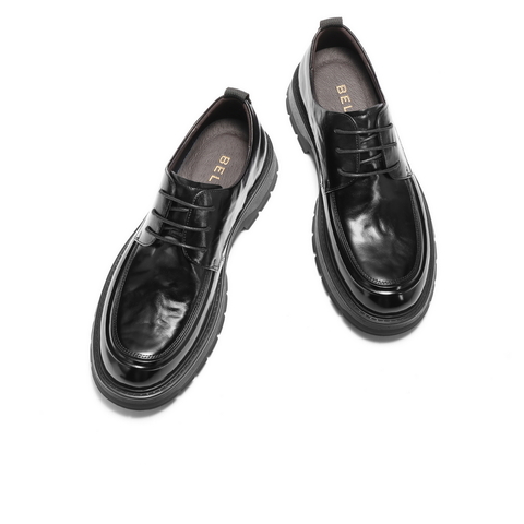 百丽办公通勤商务鞋男士秋款牛皮革舒适厚底休闲皮鞋A2118CM4