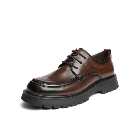 百丽办公通勤商务鞋男士秋款牛皮革舒适厚底休闲皮鞋A2118CM4