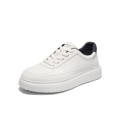 百丽时尚百搭小白鞋男鞋秋季厚底增高舒适简约潮搭休闲板鞋A2069CM4