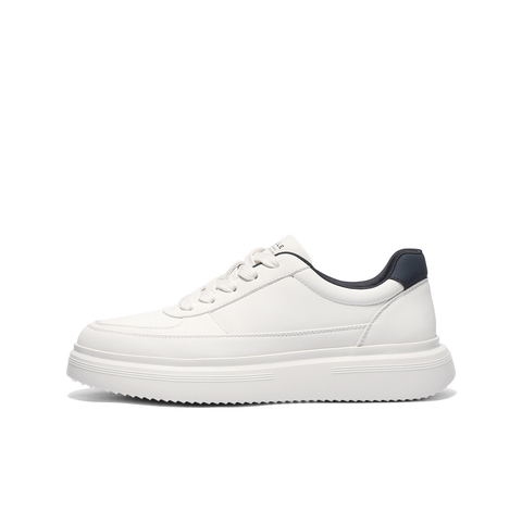 百丽时尚百搭小白鞋男鞋秋季厚底增高舒适简约潮搭休闲板鞋A2069CM4