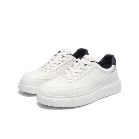 百丽时尚百搭小白鞋男鞋秋季厚底增高舒适简约潮搭休闲板鞋A2069CM4