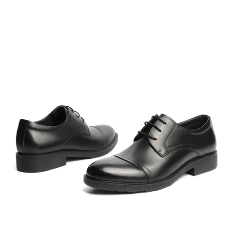 百丽英伦风潮流皮鞋男鞋2024春牛皮革商务正装皮鞋A0591AM4