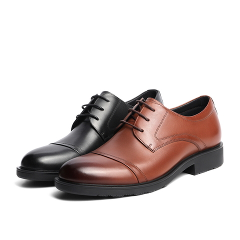百丽英伦风潮流皮鞋男鞋2024春牛皮革商务正装皮鞋A0591AM4