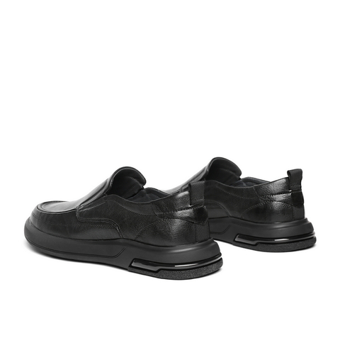 百丽一脚蹬休闲皮鞋男鞋24夏牛皮革爸爸鞋套脚商务鞋加绒A1518BM4