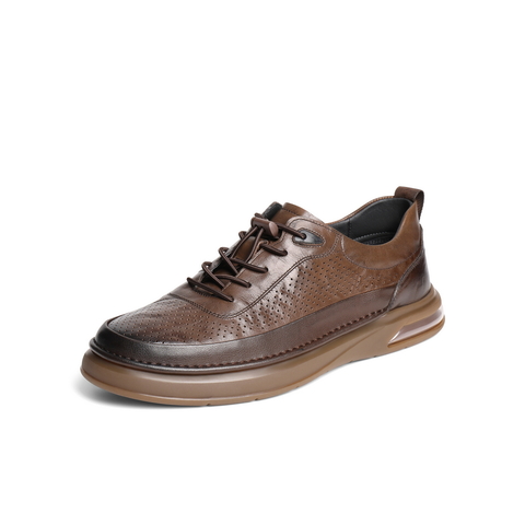 百丽打孔透气休闲健步鞋男2025夏季舒适潮搭户外运动板鞋A1953BM4