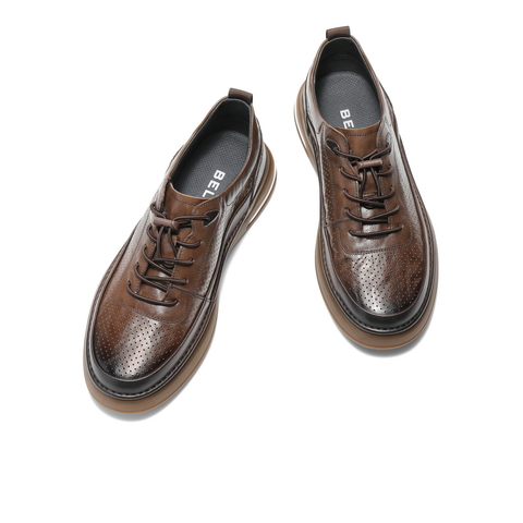 百丽打孔透气休闲健步鞋男2025夏季舒适潮搭户外运动板鞋A1953BM4