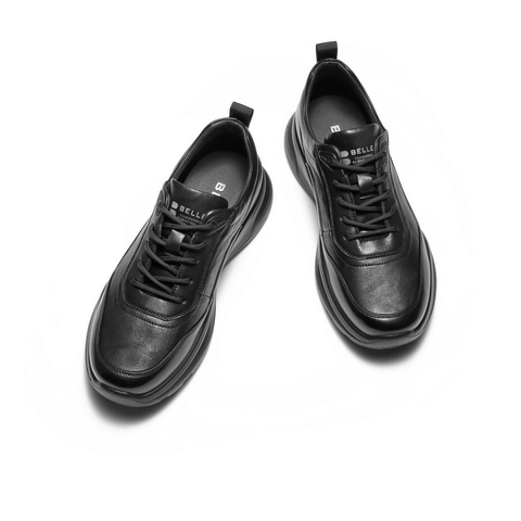 百丽厚底增高健步鞋男鞋秋款牛皮革舒适户外休闲商务运动鞋A2221CM4