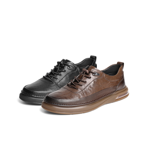 百丽打孔透气休闲健步鞋男2025夏季舒适潮搭户外运动板鞋A1953BM4