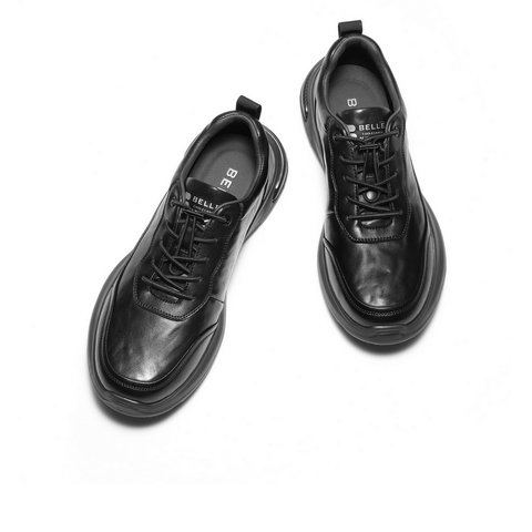 百丽厚底增高健步鞋男鞋秋季户外潮搭休闲跑步鞋商务运动皮鞋A2210CM4