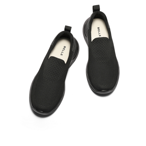 百丽网面休闲健步鞋男鞋秋款厚底增高舒适一脚蹬懒人鞋运动鞋A2120CM4