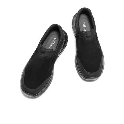 百丽一脚蹬休闲健步鞋男冬季轻盈厚底爸爸鞋高帮运动保暖鞋A2219DM4