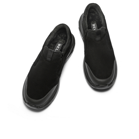 百丽一脚蹬休闲健步鞋男冬季轻盈厚底爸爸鞋高帮运动保暖鞋A2219DM4