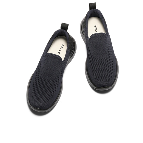 百丽网面休闲健步鞋男鞋秋款厚底增高舒适一脚蹬懒人鞋运动鞋A2120CM4