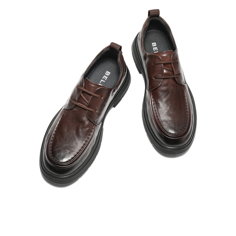 百丽酷雅商务鞋男士秋款牛皮革舒适爸爸鞋厚底增高休闲皮鞋A2222CM4