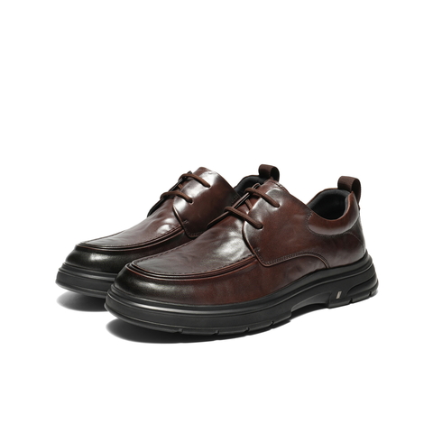 百丽酷雅商务鞋男士秋款牛皮革舒适爸爸鞋厚底增高休闲皮鞋A2222CM4