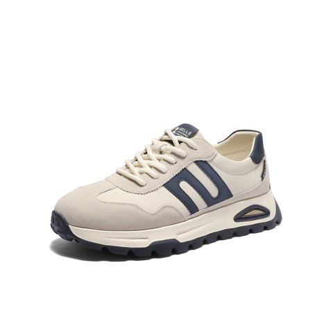 百丽潮搭撞色休闲运动鞋男鞋厚底增高复古德训鞋户外慢跑鞋A2244CM4