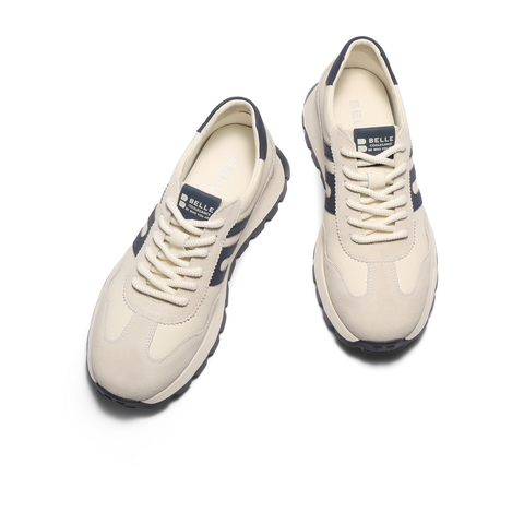 百丽潮搭撞色休闲运动鞋男鞋厚底增高复古德训鞋户外慢跑鞋A2244CM4