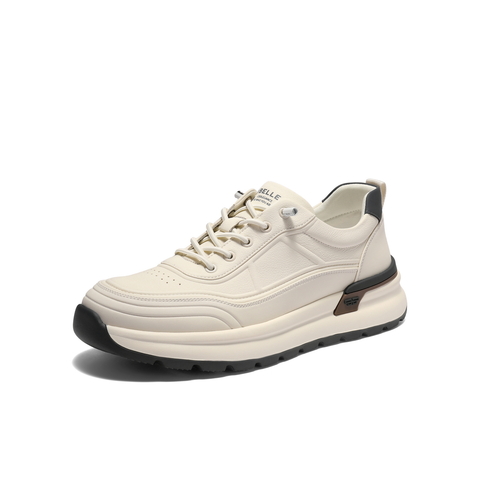 百丽时尚小白鞋男鞋厚底增高免系带户外跑步休闲运动鞋A2225CM4