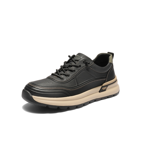 百丽时尚小白鞋男鞋秋季厚底增高免系带户外跑步休闲运动鞋A2225CM4