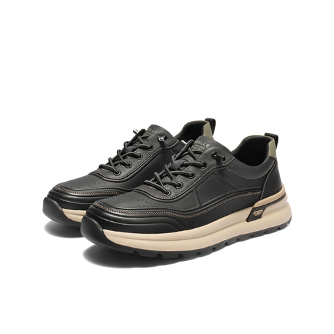 百丽时尚小白鞋男鞋秋季厚底增高免系带户外跑步休闲运动鞋A2225CM4