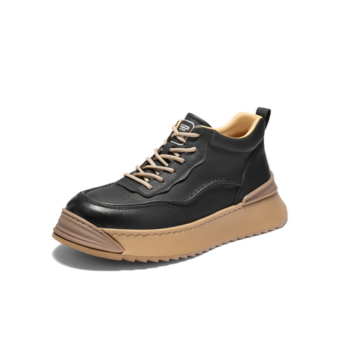 百丽厚底高帮休闲板鞋男靴冬季潮搭户外工装鞋短靴A2232DD4