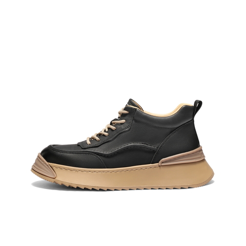 百丽厚底高帮休闲板鞋男靴冬季潮搭户外工装鞋短靴A2232DD4