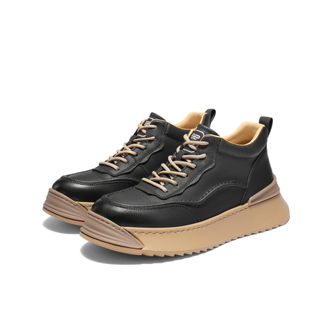 百丽厚底高帮休闲板鞋男靴冬季潮搭户外工装鞋短靴A2232DD4