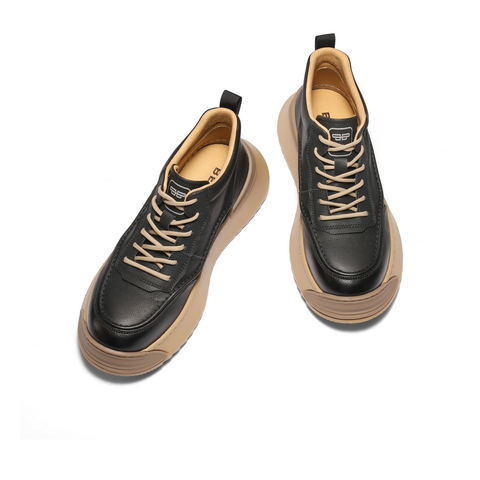 百丽厚底高帮休闲板鞋男靴冬季加绒可选潮搭户外工装鞋短靴A2232DD4