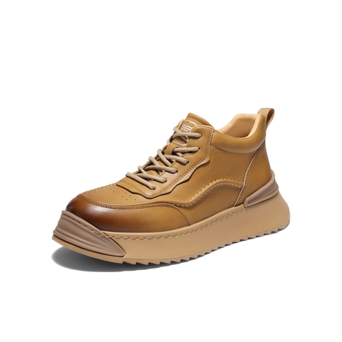 百丽厚底高帮休闲板鞋男靴冬季潮搭户外工装鞋短靴A2232DD4