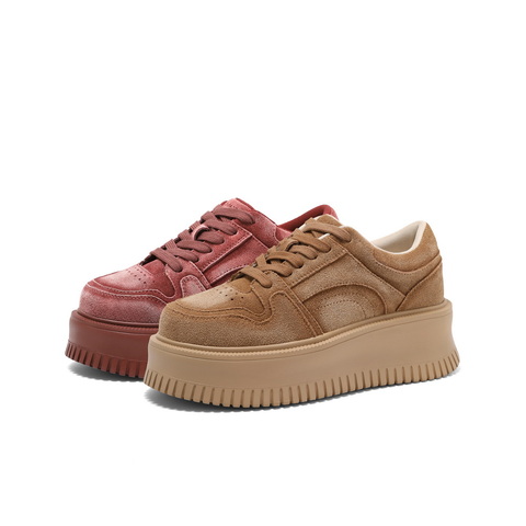 百丽增高厚底板鞋女2025春新时尚休闲鞋B2337AM5