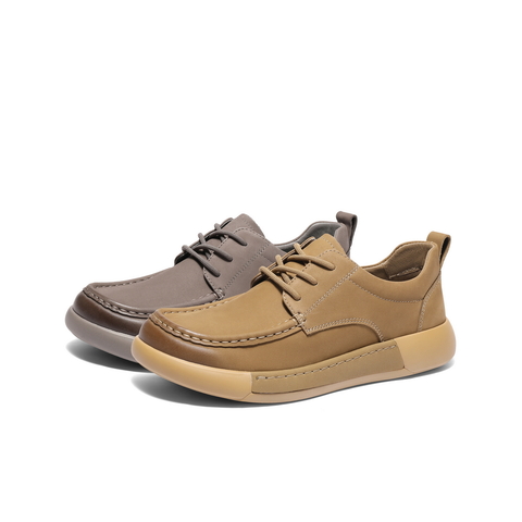 百丽复古擦色休闲鞋2025春新款商场同款牛皮革户外工装鞋8QA01AM5