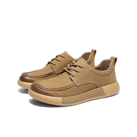 百丽复古擦色休闲鞋2025春新款商场同款牛皮革户外工装鞋8QA01AM5