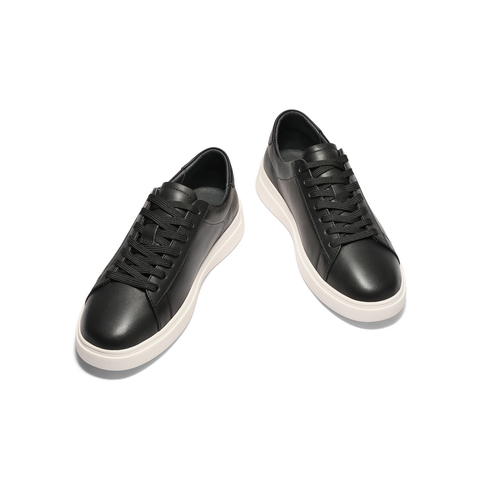 百丽时尚百搭小白鞋男2025春新牛皮革条纹撞色休闲板鞋A1832AM5