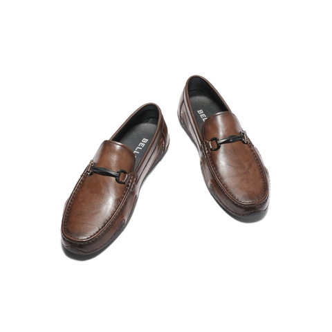 百丽一脚蹬休闲豆豆鞋男2025春新牛皮革套脚商务乐福皮鞋A1818AM5