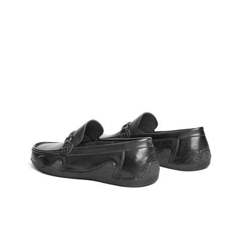 百丽一脚蹬休闲豆豆鞋男2025春新牛皮革套脚商务乐福皮鞋A1818AM5