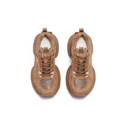 百丽增高厚底老爹鞋女2025春新休闲舒适板鞋B2405AM5