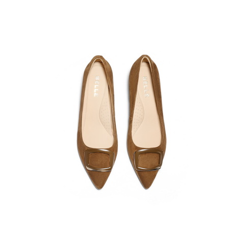 百丽时尚舒适优雅单鞋女2025春新商场同款真皮气质高跟鞋D3N1DAQ5