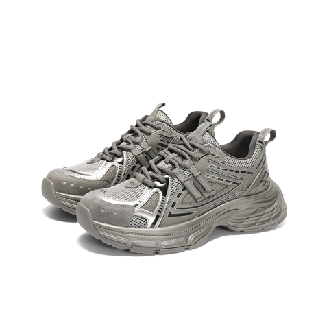 百丽蓝鲸老爹鞋男鞋2025春新商场同款厚底增高休闲运动鞋8QS01AM5