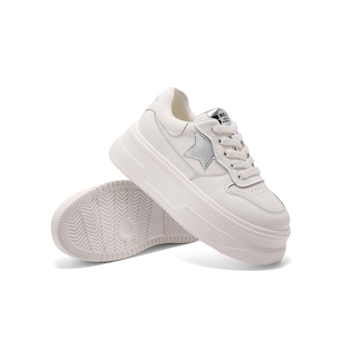 百丽增高厚底德训鞋女2025春新休闲百搭板鞋B2431AM5