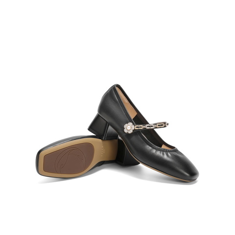 百丽扣带时装玛丽珍鞋女2025春新真皮时尚优雅鞋D4A1DAQ5