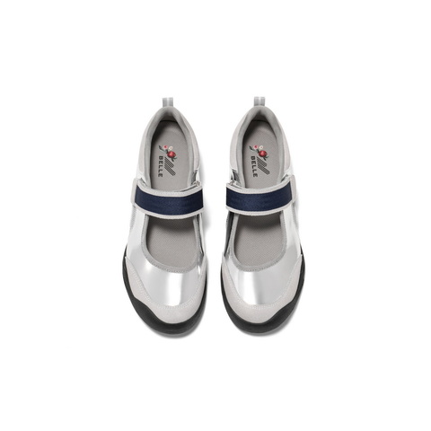 百丽时尚休闲玛丽珍鞋女2025春新商场同款拼色复古单鞋3RT12AQ5