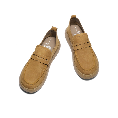 百丽一脚蹬户外工装鞋男2025春新牛皮革软底套脚休闲皮鞋A1859AM5