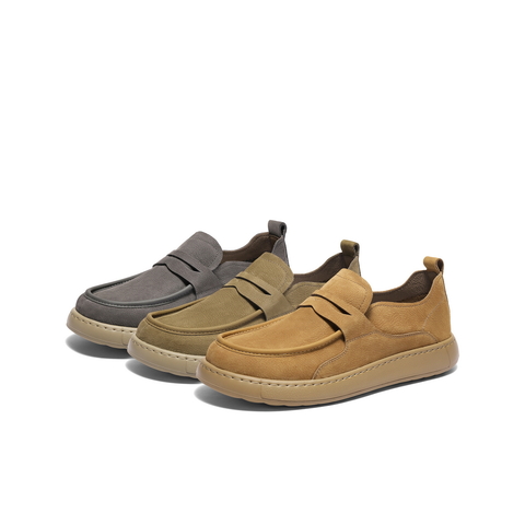 百丽一脚蹬户外工装鞋男2025春新牛皮革软底套脚休闲皮鞋A1859AM5